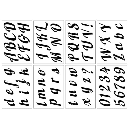6 Pack: 3.5" Italic Script Alphabet Stencils by Craft Smart®